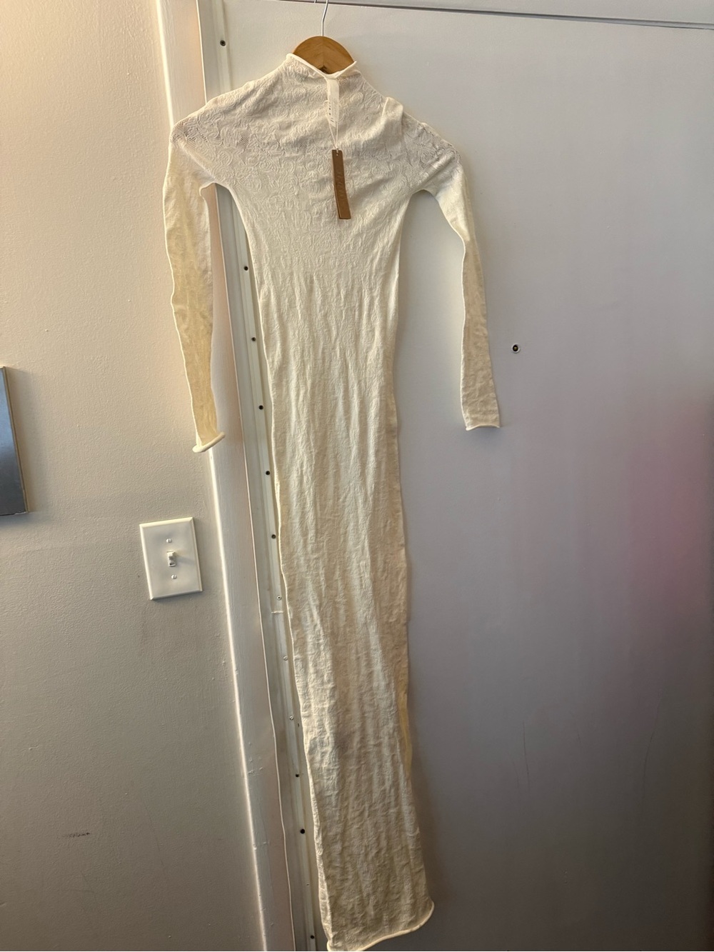 NWT Skims Ivory Lace Long Sleeve Sheath Dress - Picture 4 of 8